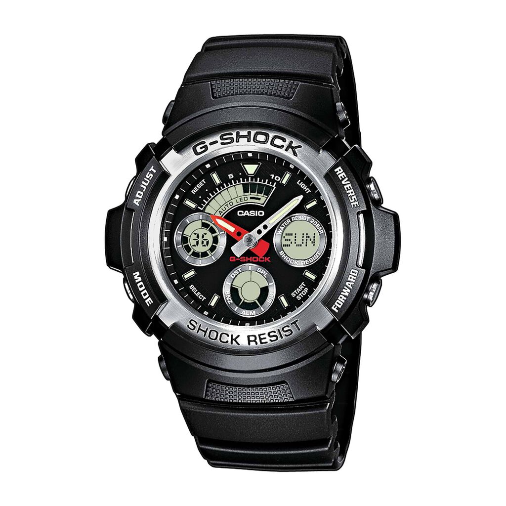 Orologio Cronografo Uomo Casio G-Shock quadrante nero AW-590-1AER-SA20 - Orologi Sportivi Uomo | Stroili