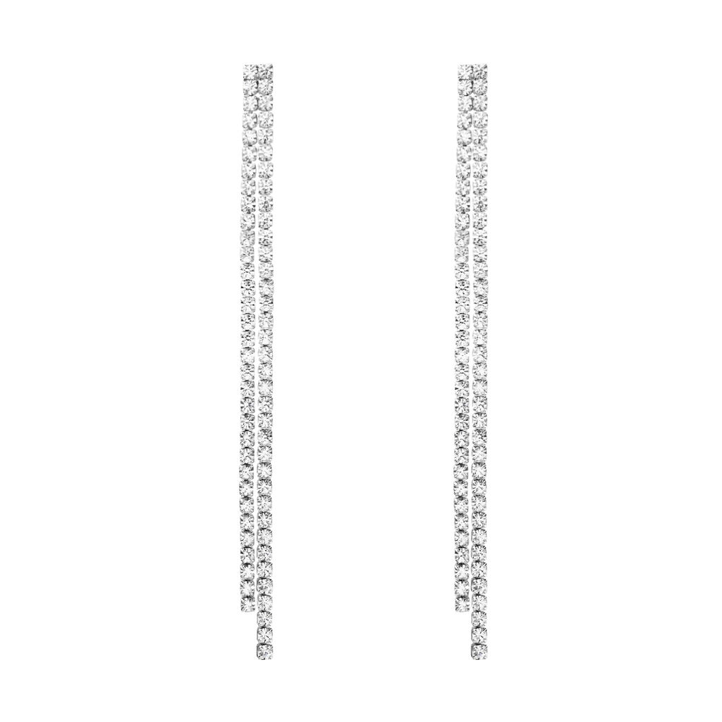 Orecchini Pendenti Tennis Romantic Shine Metallo Cristallo - Orecchini Pendenti Donna | Stroili