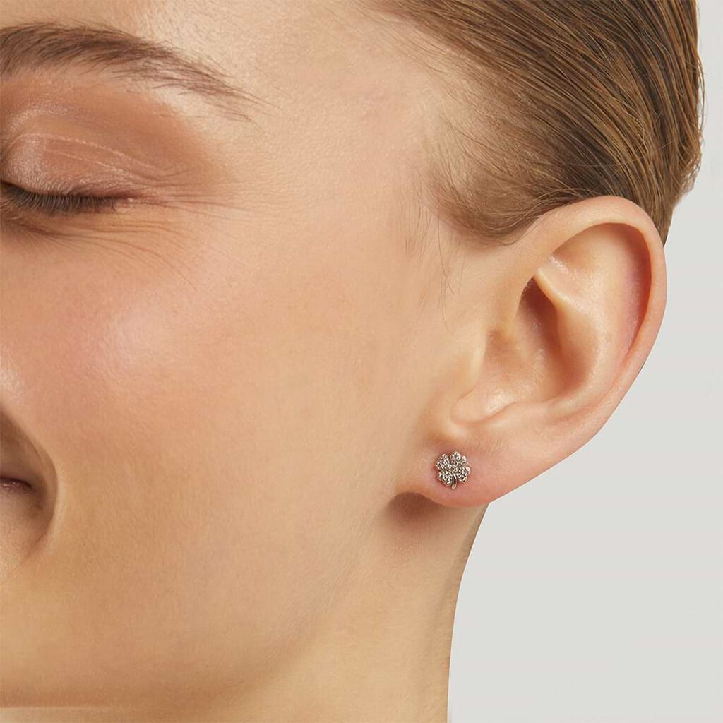 Orecchini Lobo Claire Oro Bianco Cubic Zirconia - Orecchini a Lobo Donna | Stroili