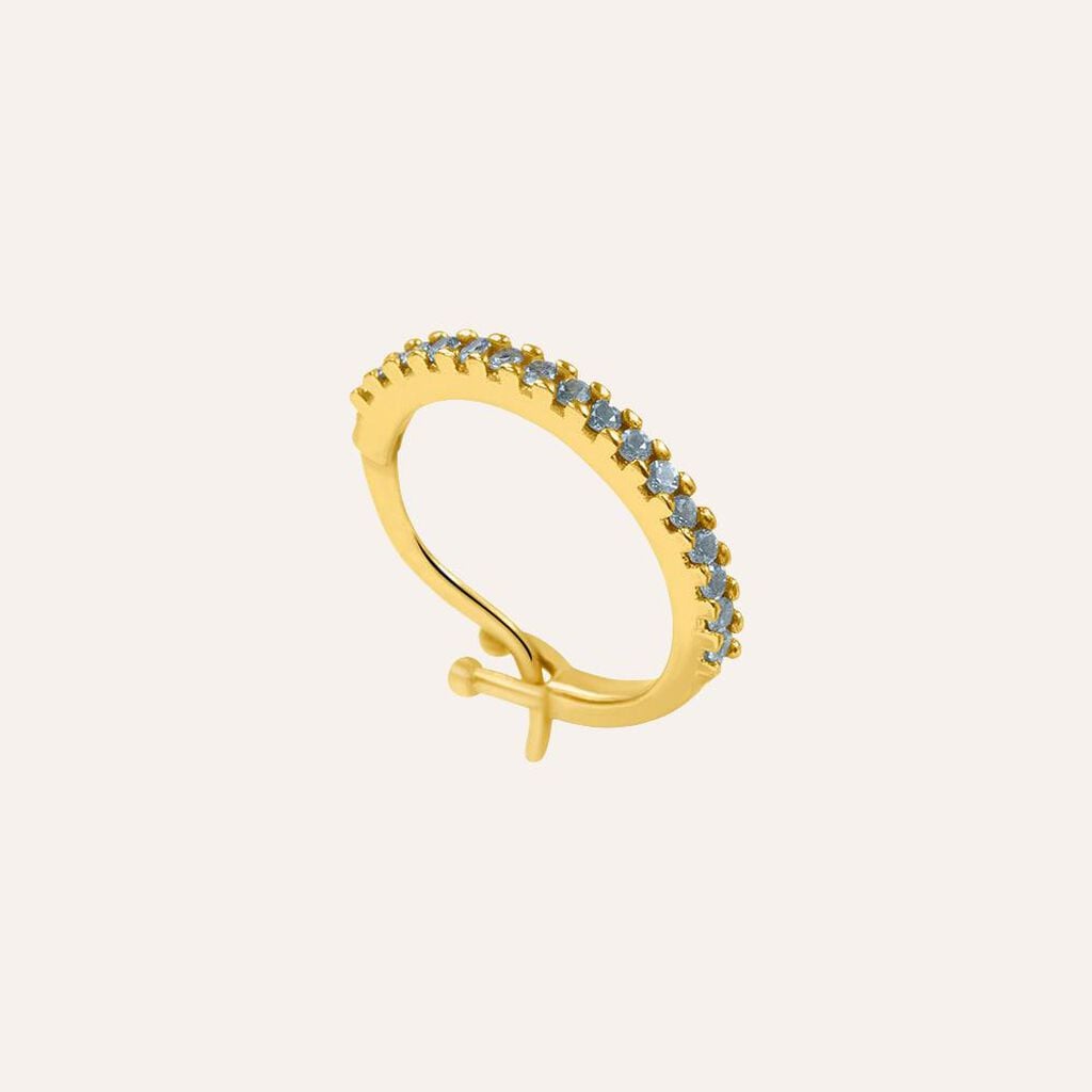 Mono Orecchino A Cerchio Claire Oro Giallo Cubic Zirconia