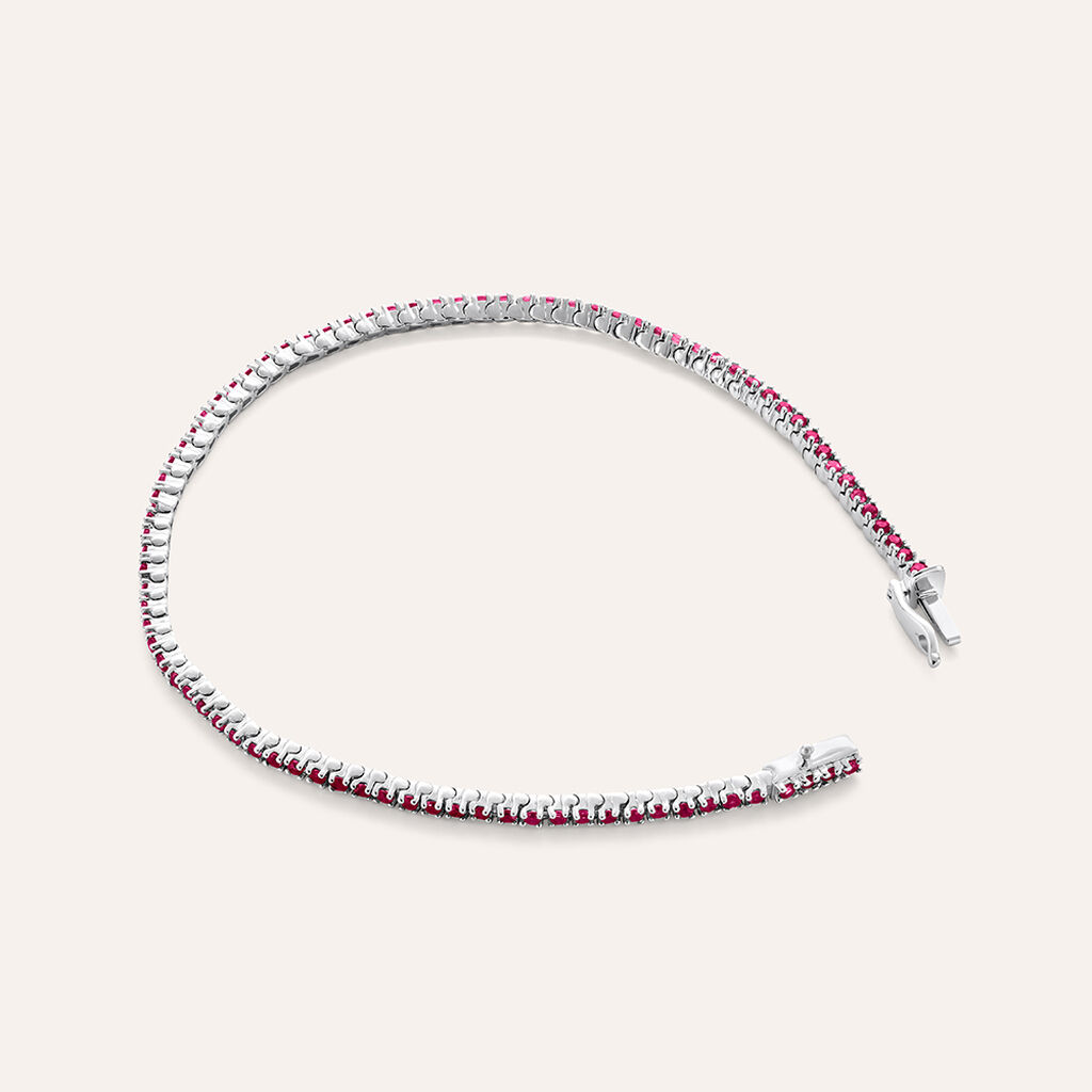 Bracciale Tennis Charlotte Oro Bianco Rubino - Bracciali Tennis Donna | Stroili