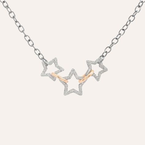 Collana Aura Acciaio Bicolore Bianco / Rosa Cristallo - Collane Donna | Stroili