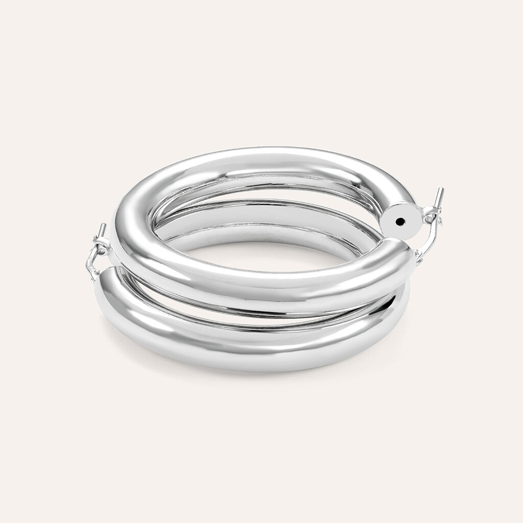 Orecchini A Cerchio Silver Collection Argento Rodiato