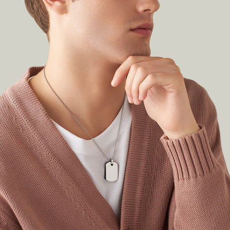 Collana Man Code Acciaio Bicolore Bianco / Nero - Collane Uomo | Stroili