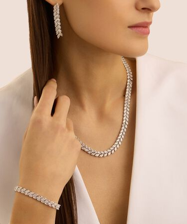 Collana Tennis Red Carpet Argento Rodiato Cubic Zirconia