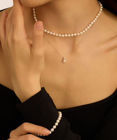 Collana Gabrielle Oro Bianco Perla Akoya