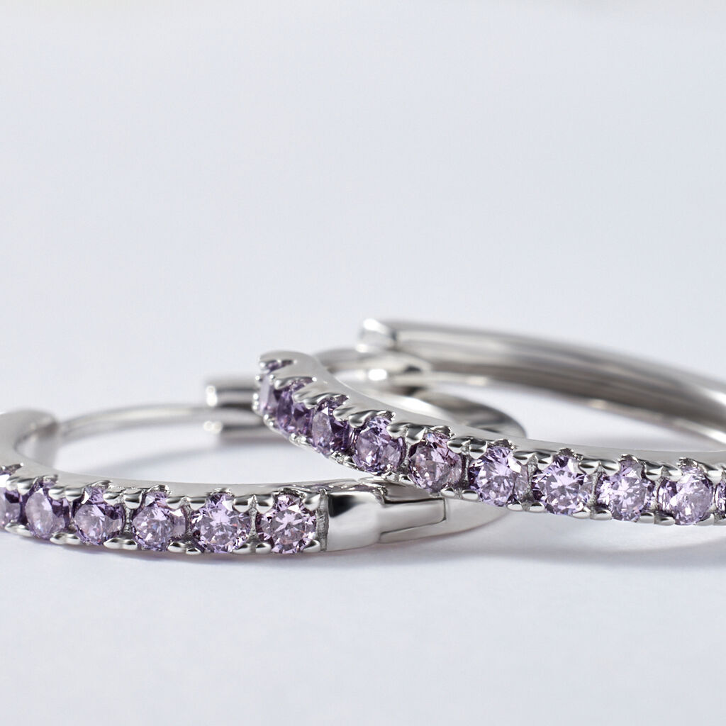 Orecchini A Cerchio Silver Rainbow Argento Rodiato Cubic Zirconia - Orecchini a Cerchio Donna | Stroili