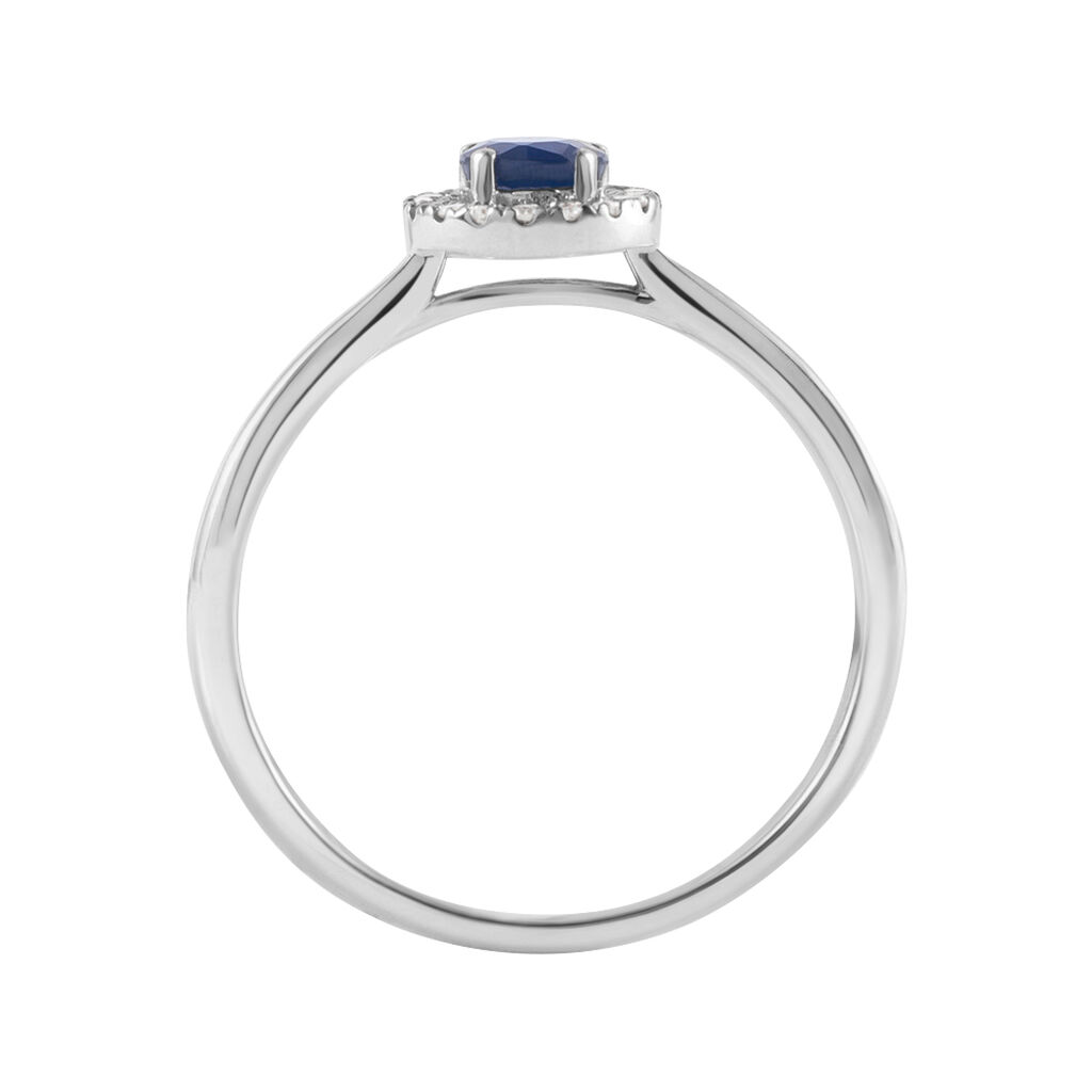 Anello Solitario Charlotte Oro Bianco Zaffiro Diamante - Anelli con Pietre Donna | Stroili