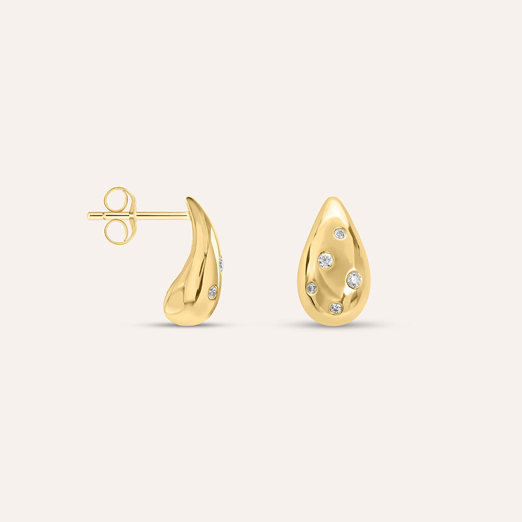 Orecchini Lobo Claire Oro Giallo Cubic Zirconia - Orecchini a Lobo Donna | Stroili