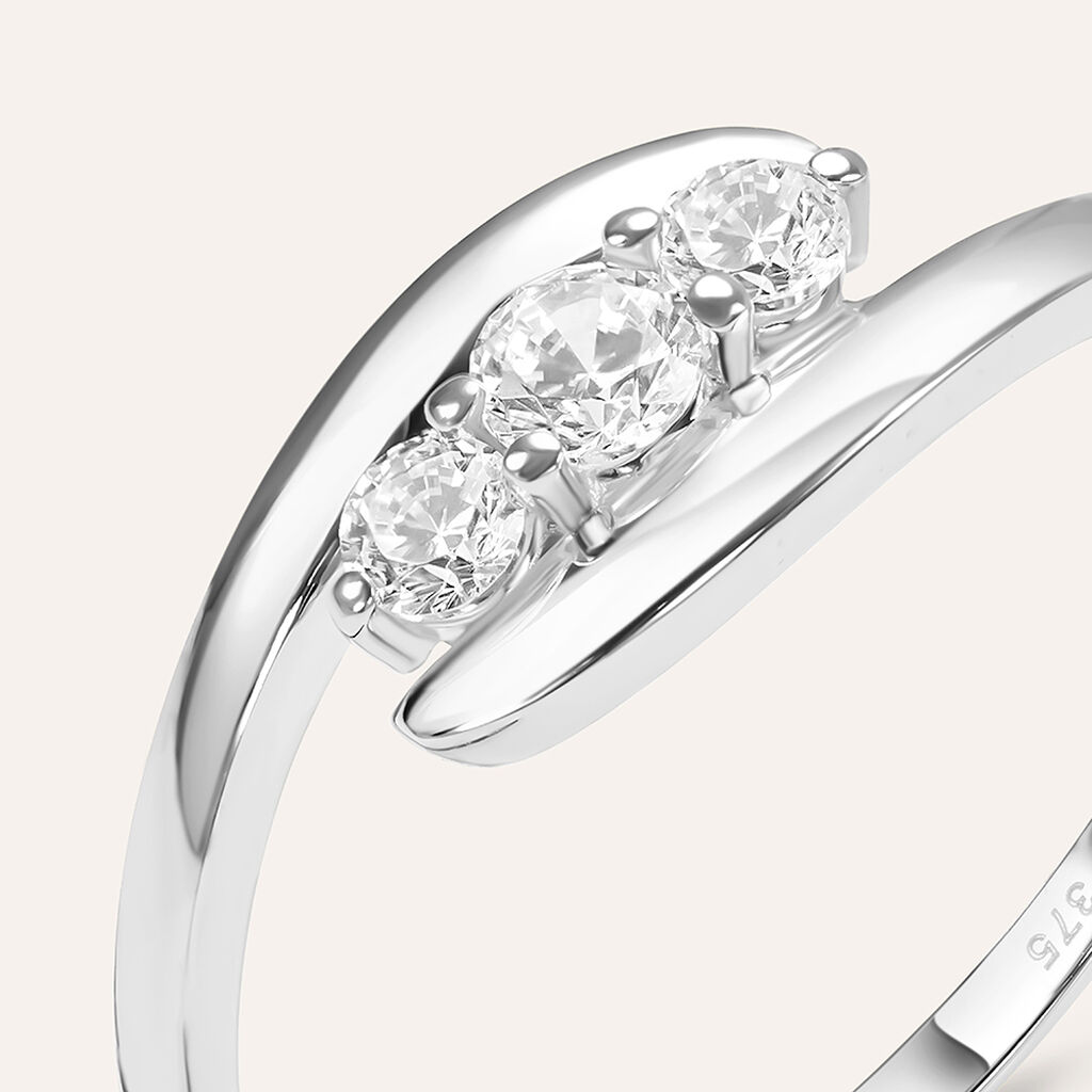 Anello Trilogy Claire Oro Bianco Cubic Zirconia - Anelli con Pietre Donna | Stroili