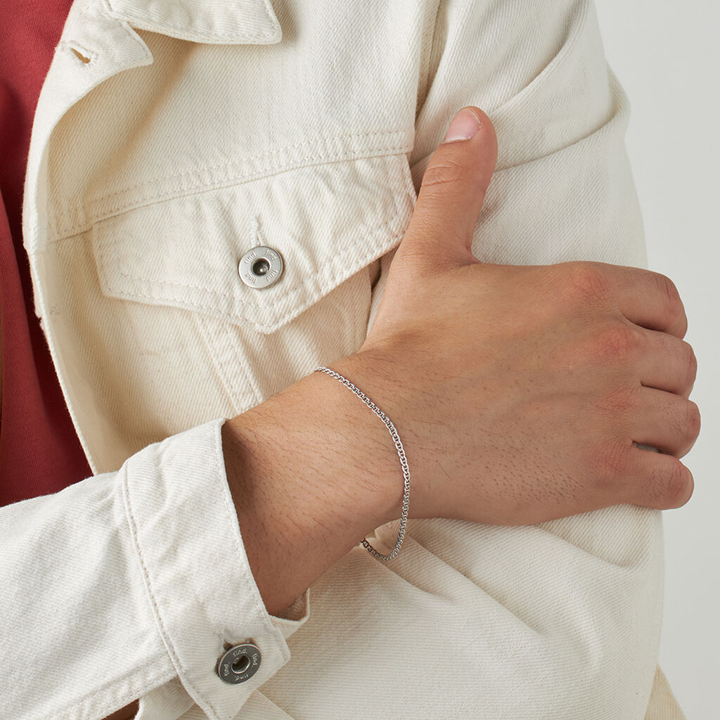 Bracciale Catena L'homme Or Oro Bianco - Bracciali Uomo | Stroili