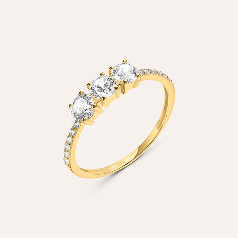 Anello Trilogy Claire Oro Giallo Cubic Zirconia - Anelli con Pietre Donna | Stroili