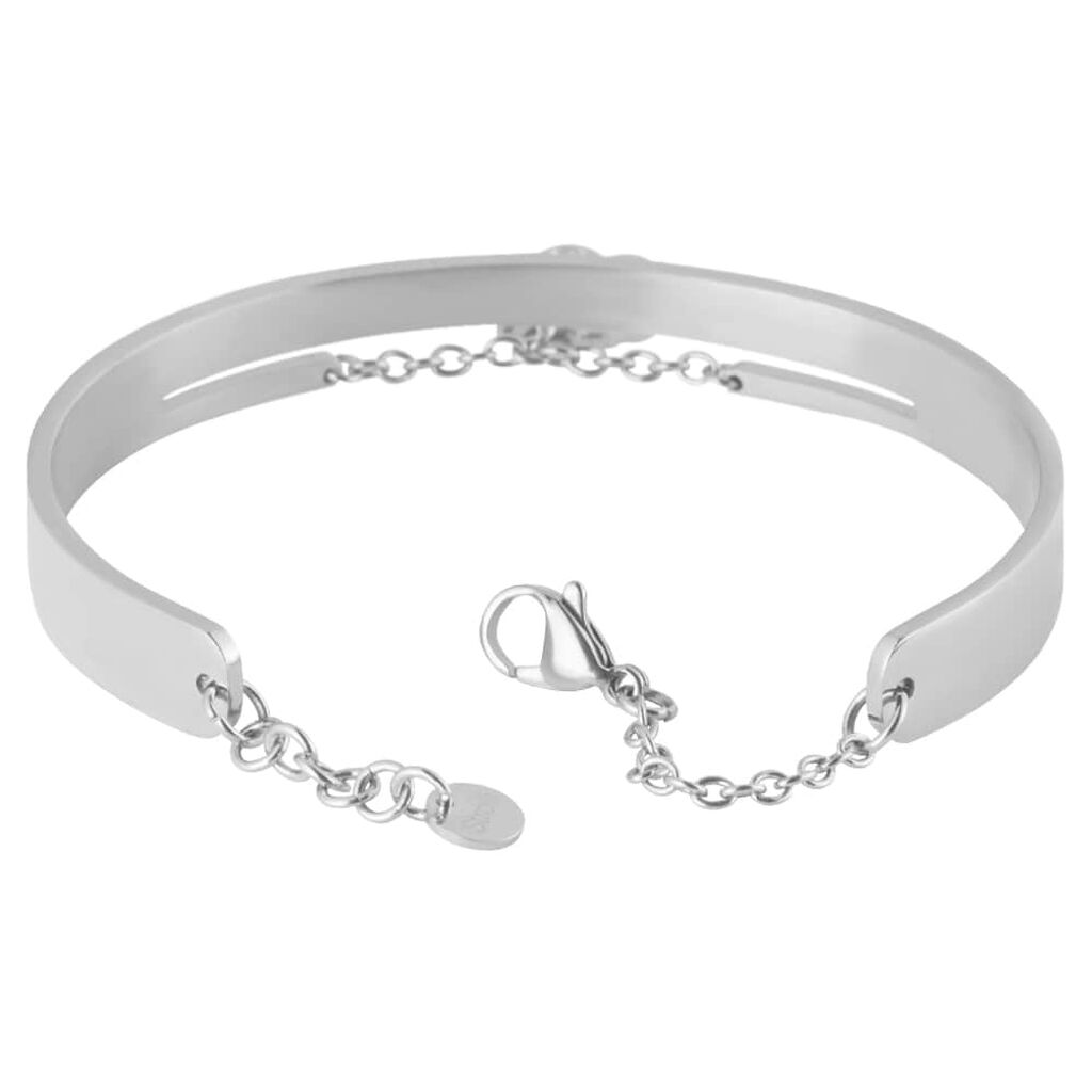 Bangle Lady Message Acciaio Cristallo - Bracciali Rigidi Donna | Stroili