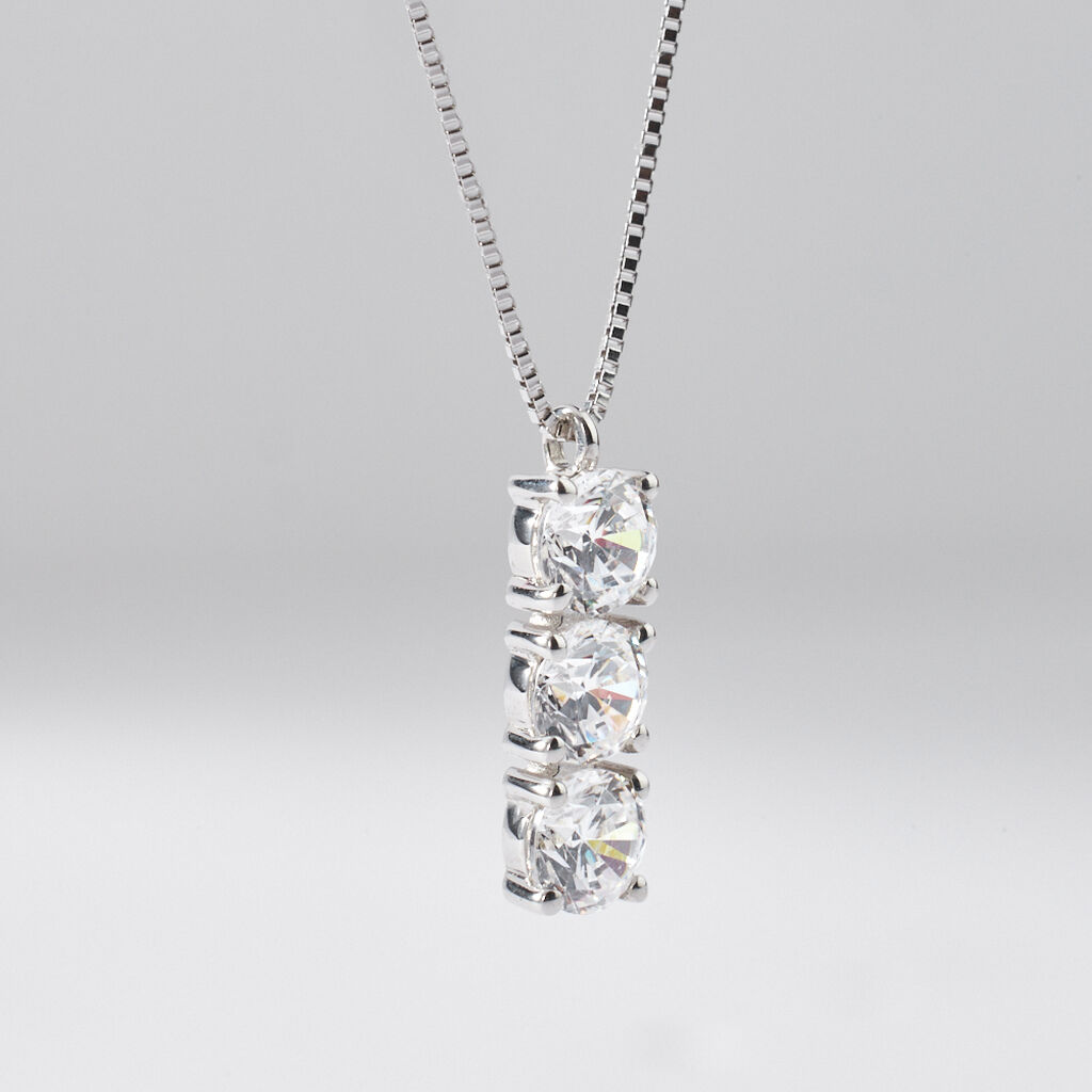 Collana Trilogy Claire Oro Bianco Cubic Zirconia - Collane Donna | Stroili