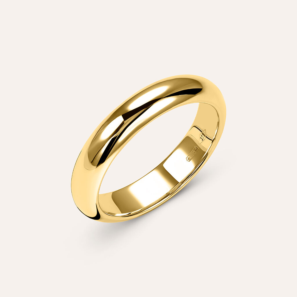 Fede Classica Leggera 4 mm Oro Giallo - Anelli con Incisione Unisex | Stroili