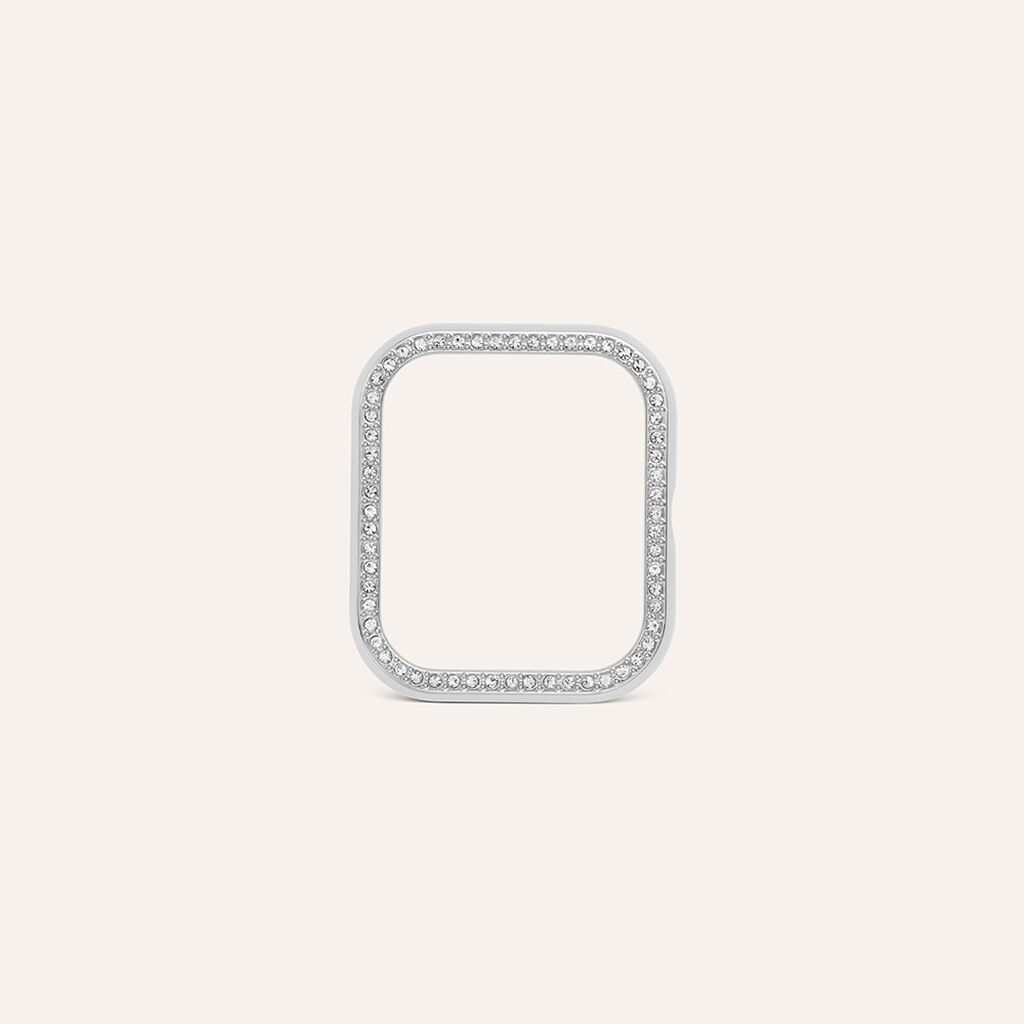 Cover in Plastica Argentata con Cristalli Bianchi Compatibile con Stroili Smartwatch Square - Stroili Donna | Stroili