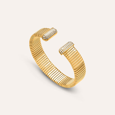 Bangle Lady Code Acciaio Dorato Cristallo - Bracciali Rigidi Donna | Stroili