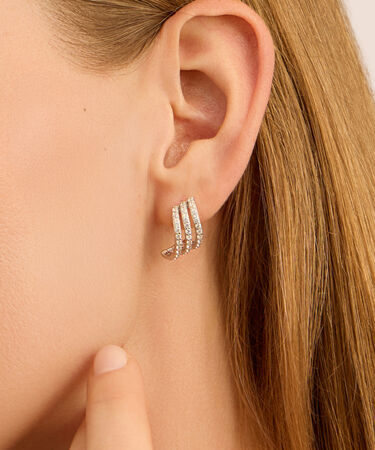 Orecchini A Cerchio Silver Shine Argento Rodiato Cubic Zirconia