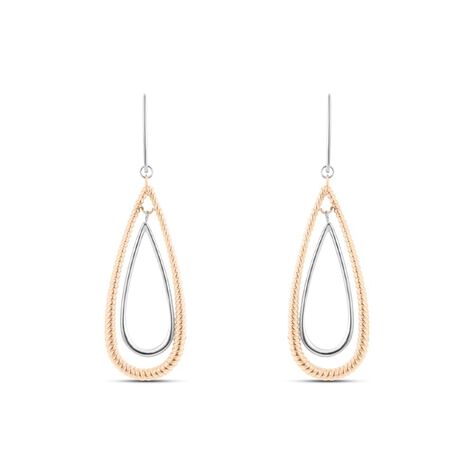 Orecchini Pendenti Lady Code Acciaio Bicolore Bianco / Rosa - Orecchini Pendenti Donna | Stroili