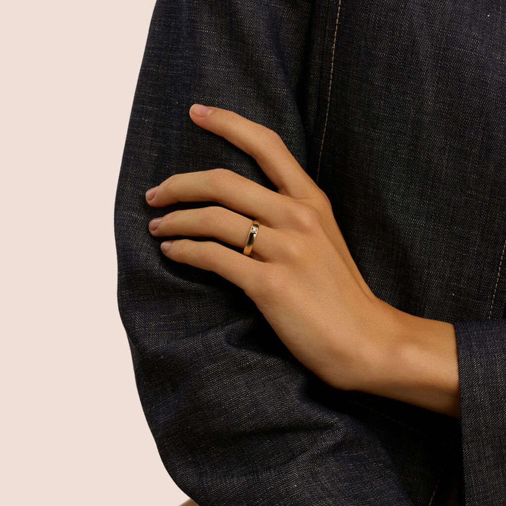 Fede Comoda 4 mm Oro Giallo Diamante