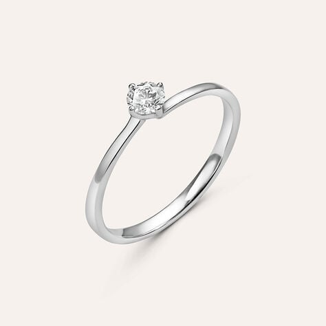 Anello Solitario Valentino Diamade Oro Bianco Diamante Lab-Grown - Anelli con Pietre Donna | Stroili