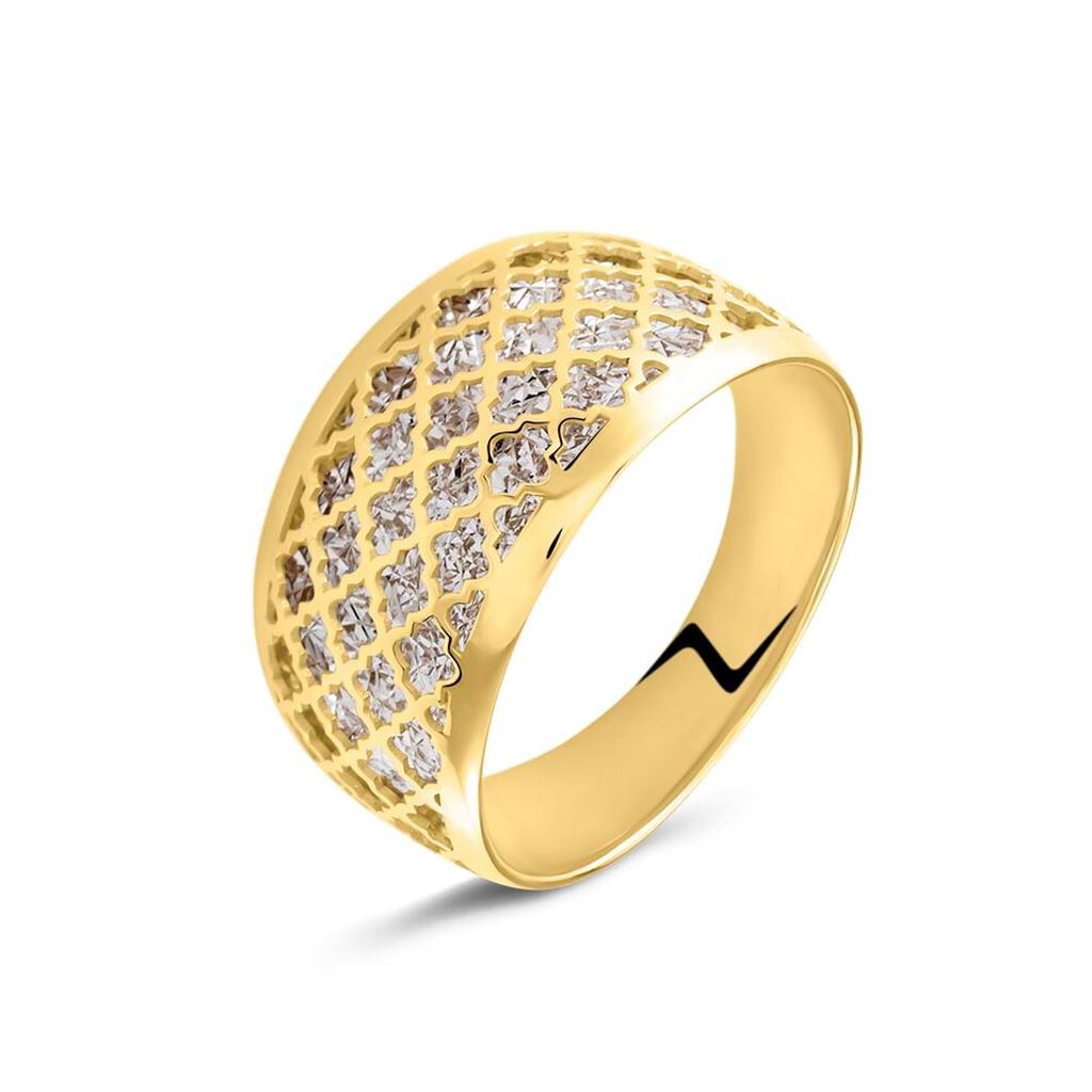 Anello Fascia Golden Lover Oro Bicolore - Anelli a Fascia Larga Donna | Stroili