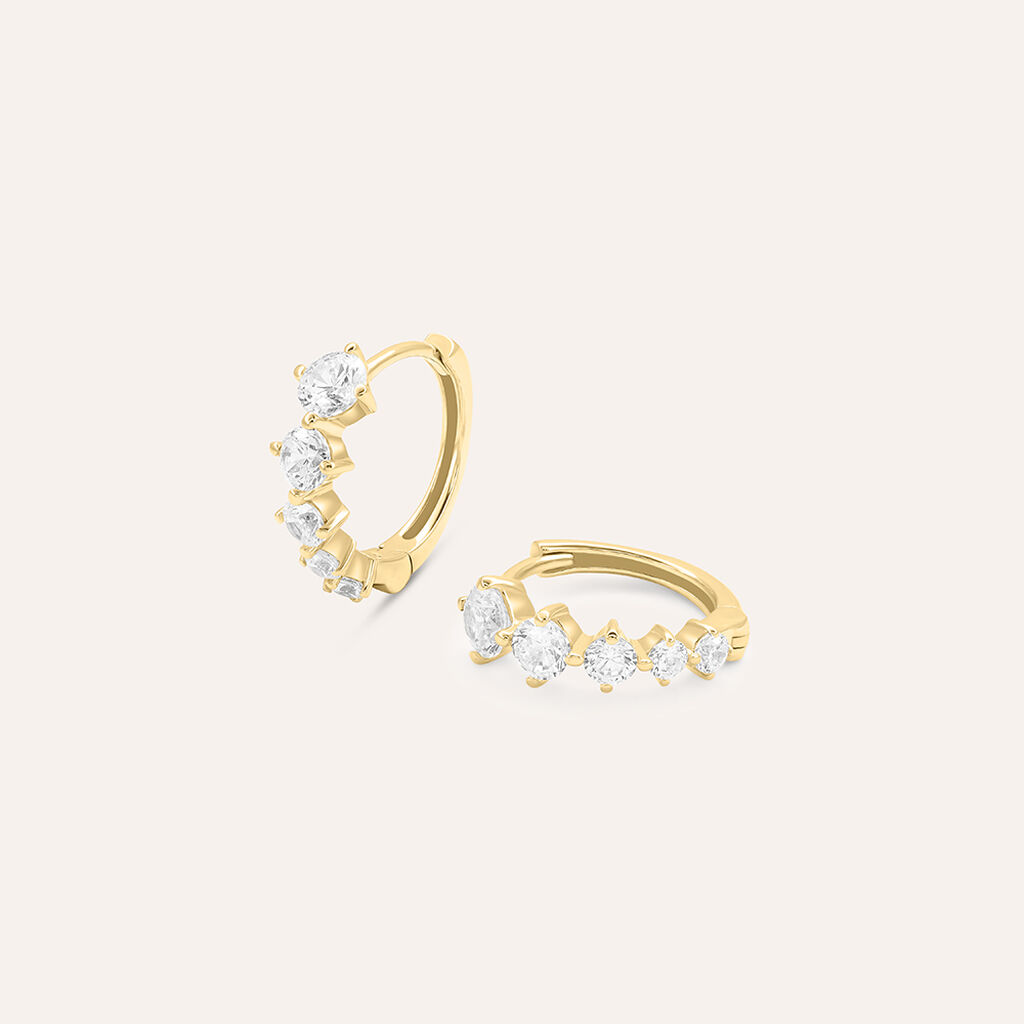 Orecchini A Cerchio Claire Oro Giallo Cubic Zirconia - Orecchini a Cerchio Donna | Stroili