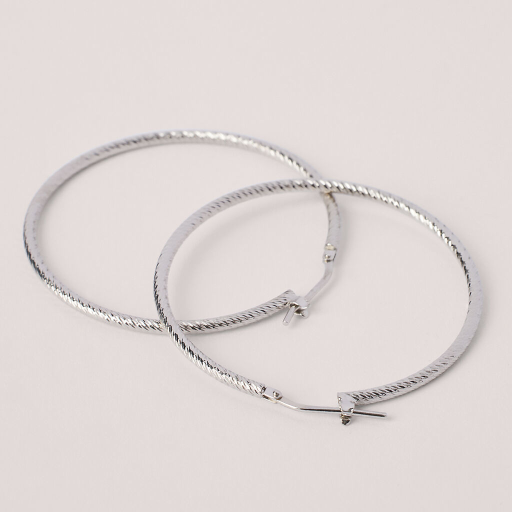 Orecchini A Cerchio Silver Collection Argento Rodiato