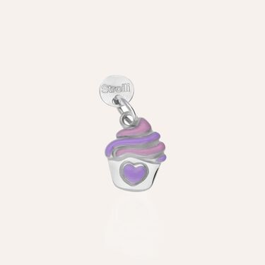Charm in argento rodiato cupcake