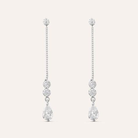 Orecchini Pendenti Claire Oro Bianco Cubic Zirconia - Orecchini Pendenti Donna | Stroili