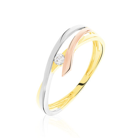 Anello Solitario Grace Oro Tricolore Diamante - Anelli con Pietre Donna | Stroili