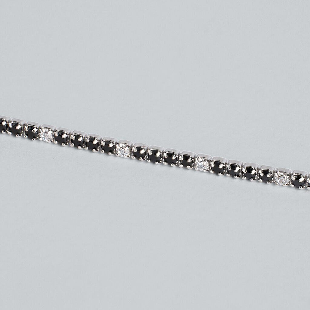 Bracciale Tennis Gentleman Argento Rodiato Cubic Zirconia