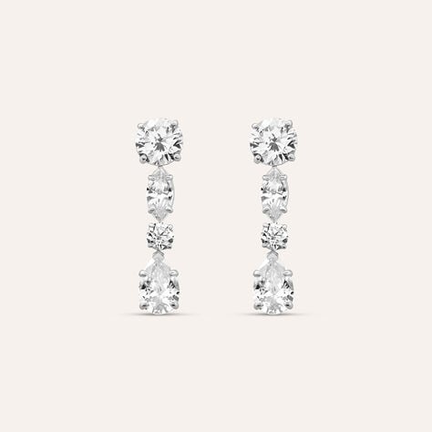 Orecchini Pendenti Claire Oro Bianco Cubic Zirconia - Orecchini Pendenti Donna | Stroili