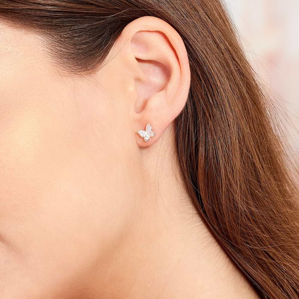 Orecchini Lobo Silver Moments Argento Rosa Cubic Zirconia - Orecchini a Lobo Donna | Stroili