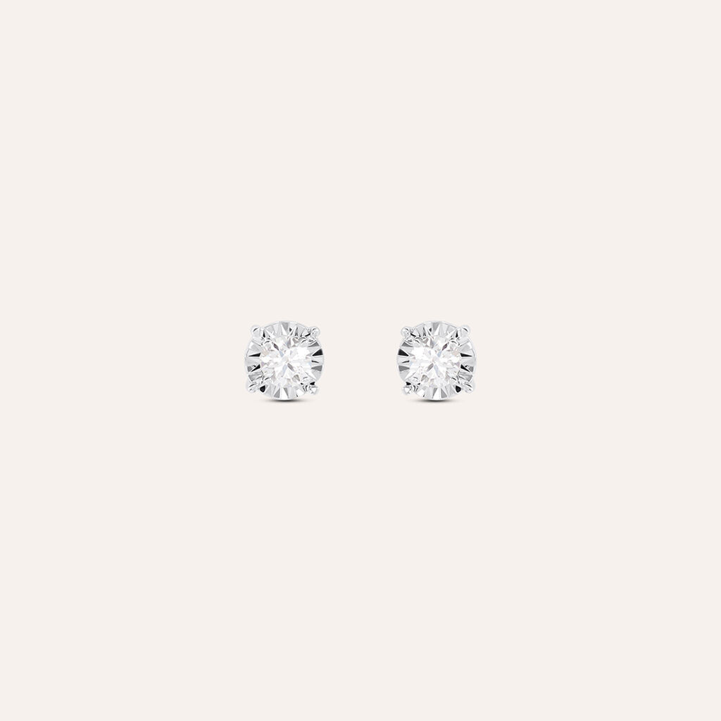 Orecchini Lobo Punto Luce Diamotion Oro Bianco Diamante - Orecchini a Lobo Donna | Stroili
