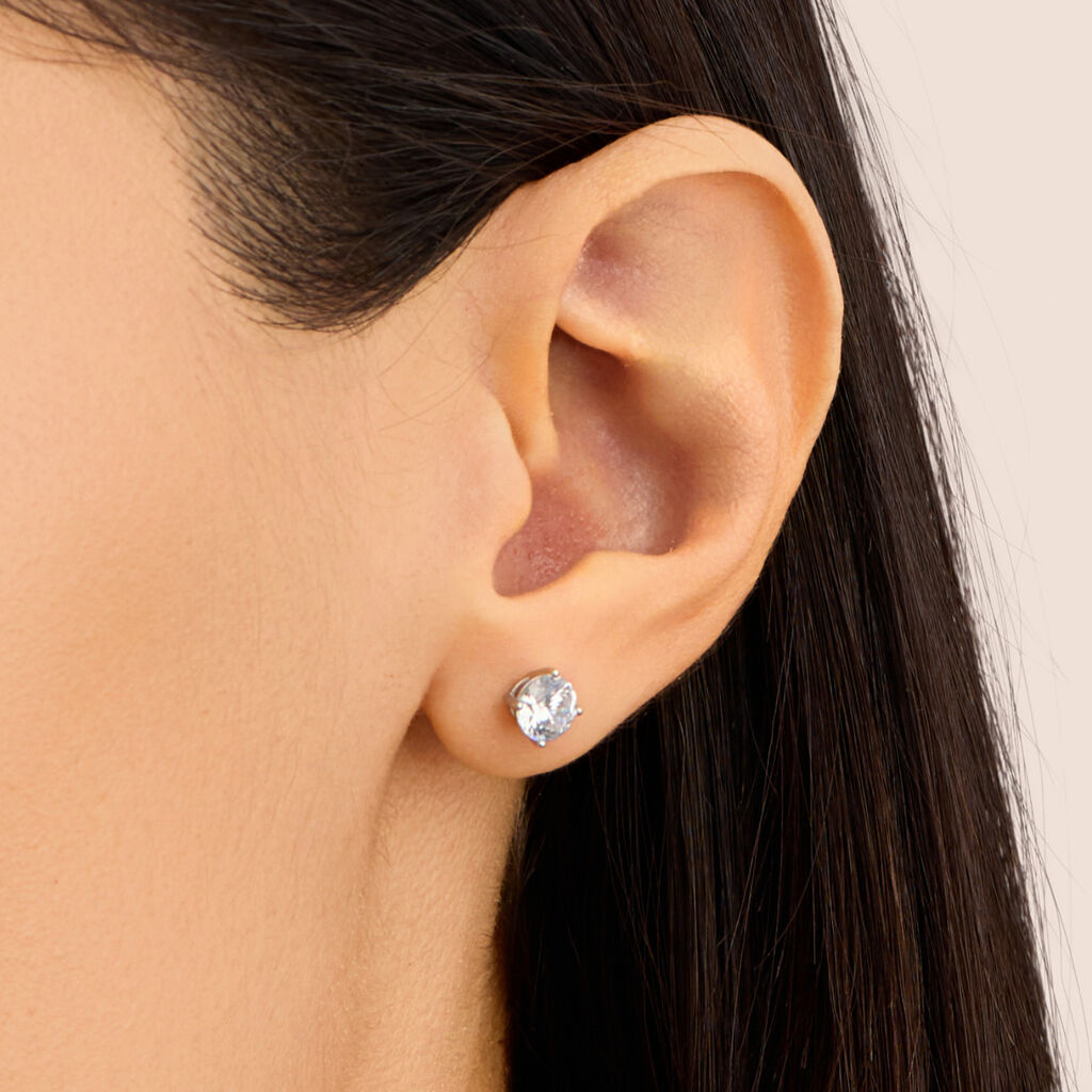 Orecchini Lobo Punto Luce Silver Elegance Argento Rodiato Cubic Zirconia - Orecchini a Lobo Donna | Stroili