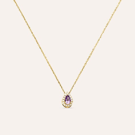 Collana Am&eacute;lie Oro Giallo Ametista Cubic Zirconia - Collane Donna | Stroili