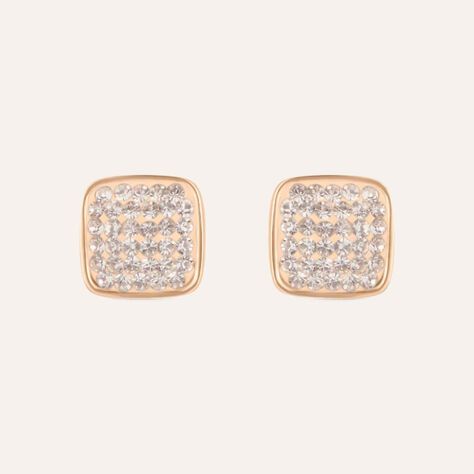 Orecchini a lobo Lady Phantasya Acciaio Rosato e Cristalli - Orecchini a Lobo Donna | Stroili