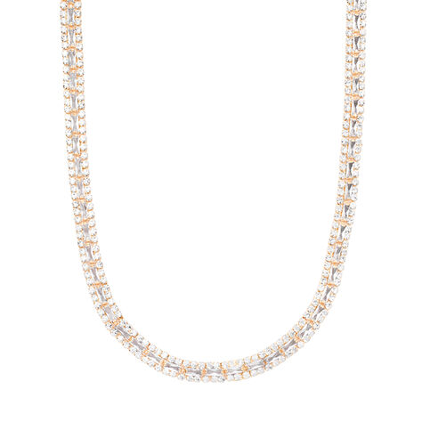 Collana Tennis Romantic Shine Metallo Rosa Cristallo - Collane Tennis Donna | Stroili
