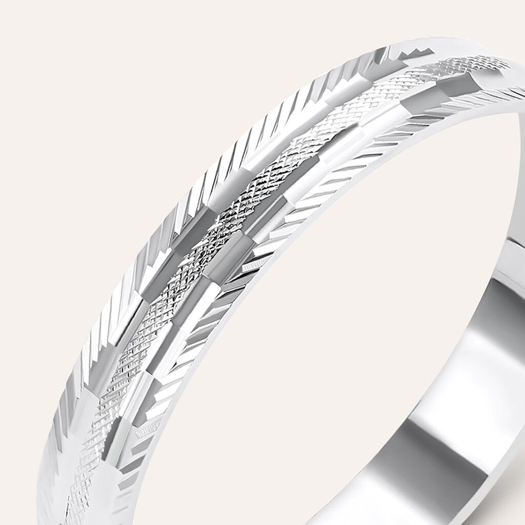 Fede Classica Diamantata 3 mm Oro Bianco - Anelli con Incisione Donna | Stroili