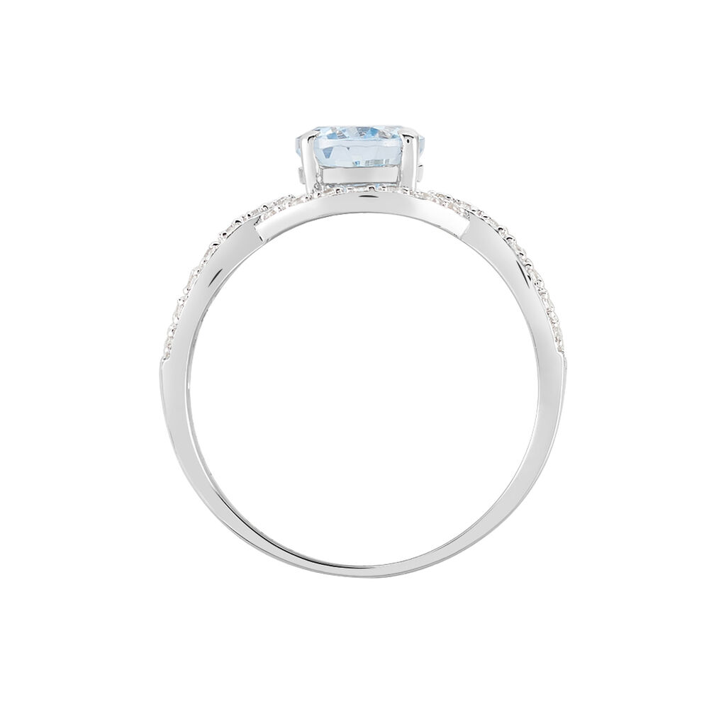 Anello Am&eacute;lie Oro Bianco Topazio Cubic Zirconia