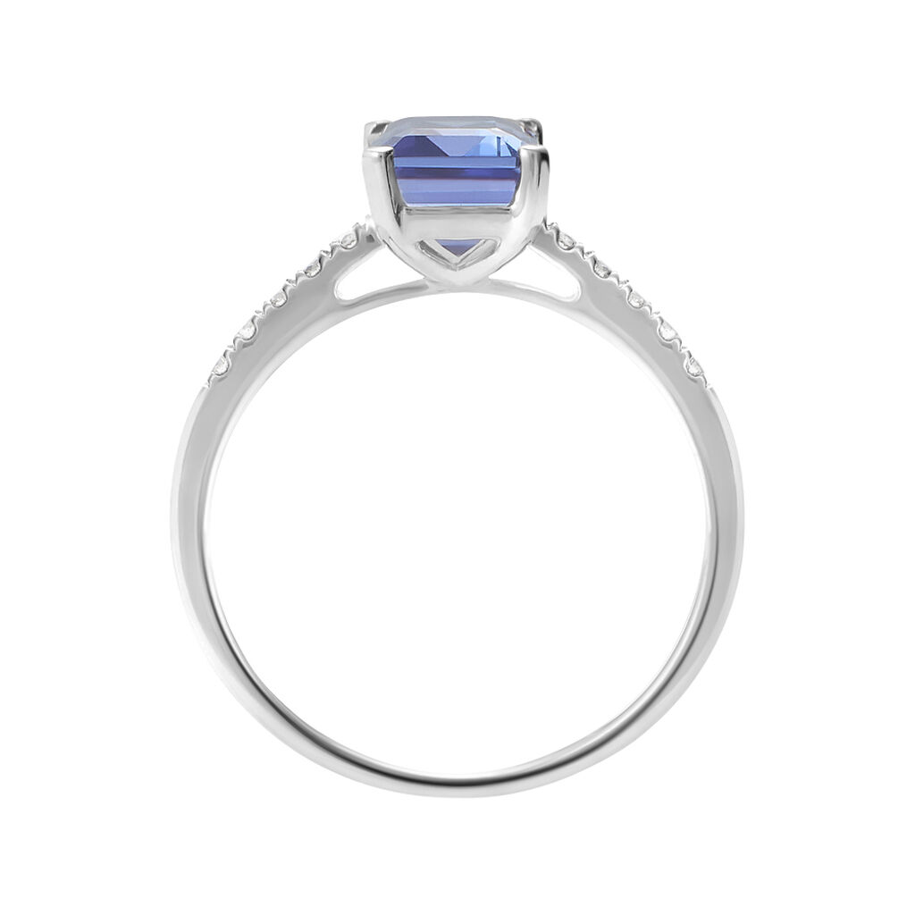 Anello Solitario Jasmine Oro Bianco Tanzanite Diamante - Anelli con Pietre Donna | Stroili