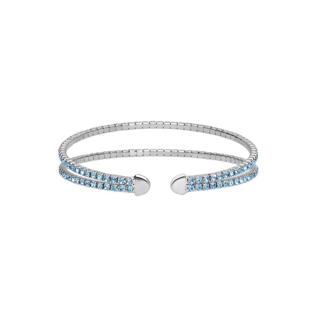 Bracciale bangle in metallo rodiato e cristalli - Bracciali Donna | Stroili