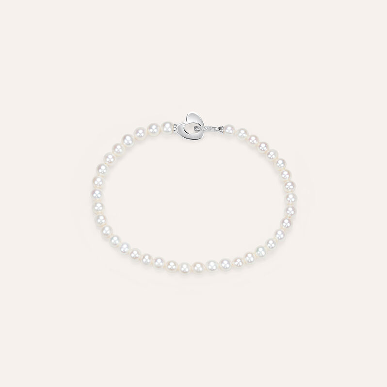 Bracciale Gold Pearls Oro Bianco Perla D'Acqua Dolce Diamante - Bracciali Donna | Stroili