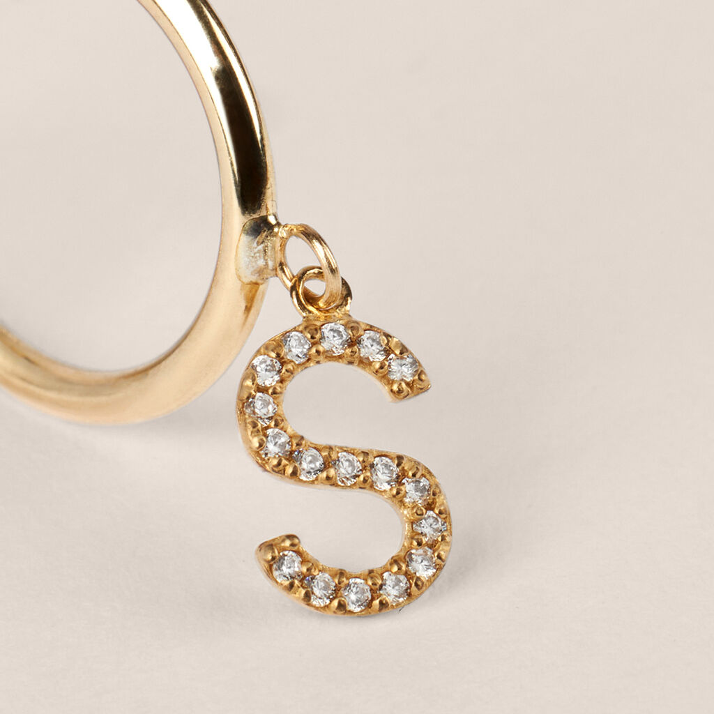 Mono Orecchino A Cerchio Toujours Oro Giallo Cubic Zirconia