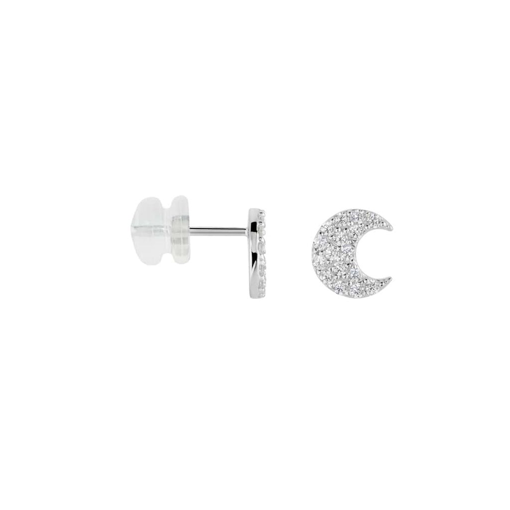 Orecchini Lobo Claire Oro Bianco Cubic Zirconia - Orecchini a Lobo Donna | Stroili