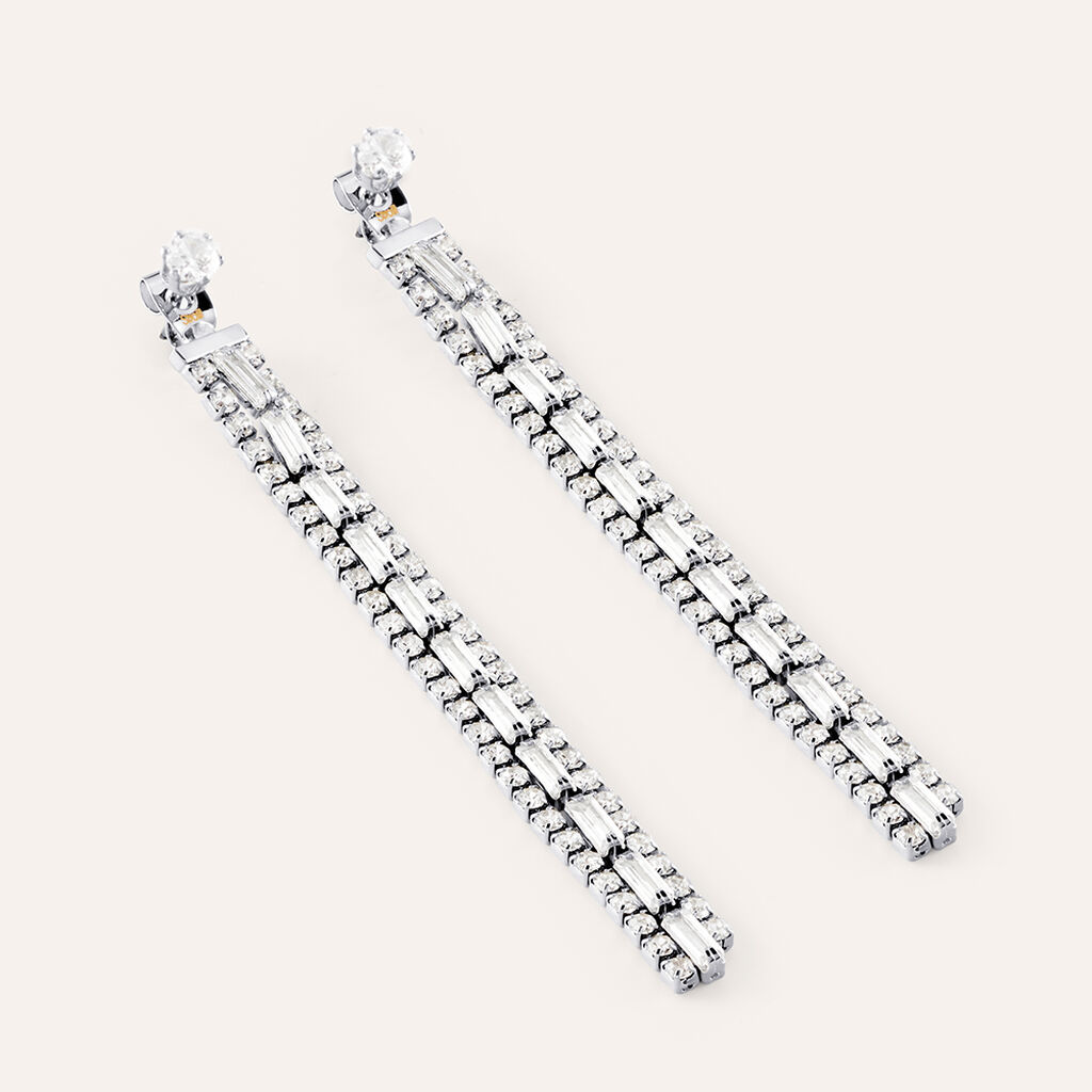 Orecchini Pendenti Tennis Romantic Shine Metallo Cristallo