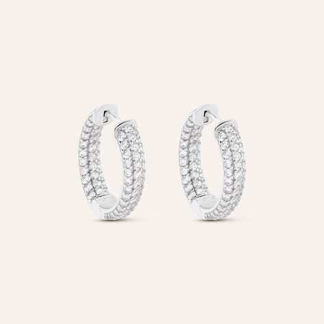 Orecchini A Cerchio Silver Shine Argento Rodiato Cubic Zirconia - Orecchini a Cerchio Donna | Stroili