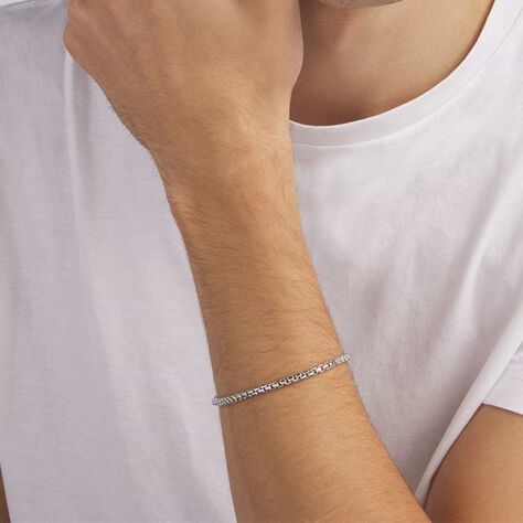 Bracciale Catena Gentleman Argento Rodiato - Bracciali Uomo | Stroili
