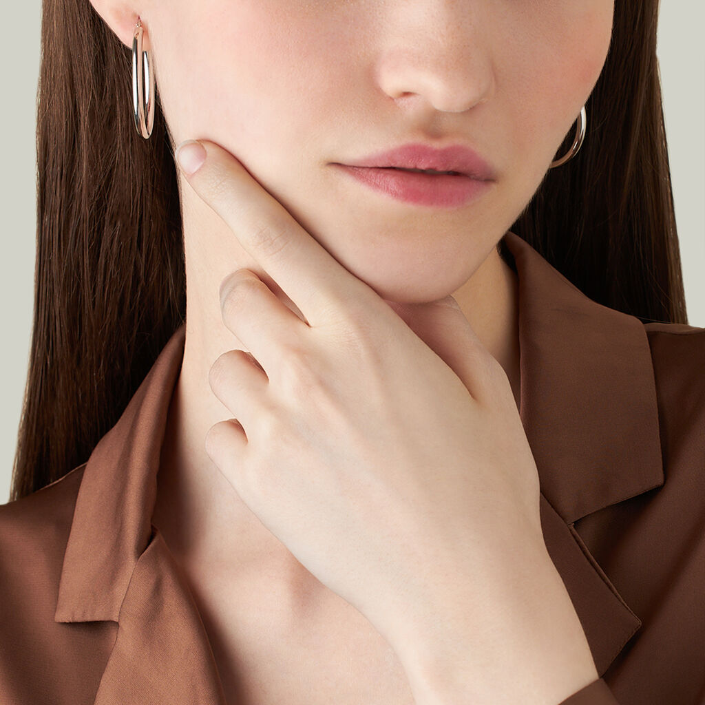 Orecchini A Cerchio Silver Collection Argento Rodiato - Orecchini a Cerchio Donna | Stroili